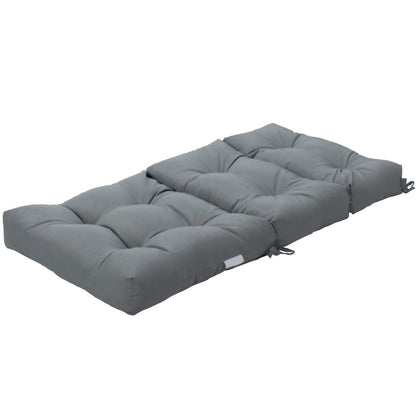 High Back Chair Cushion Patio Chair Seat Pads with Non-slip Rope Belts-Grey
