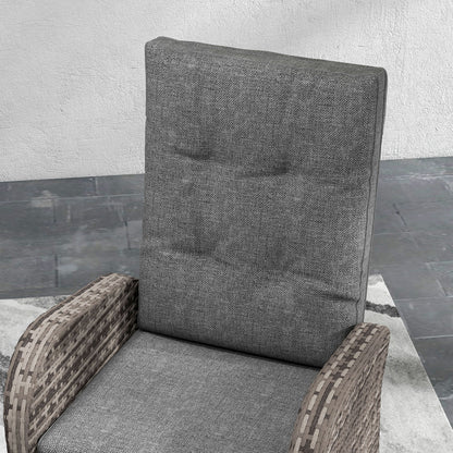 Outsunny 2 Seater Patio Rattan Wicker Chaise Lounge Sofa Set w/ Cushion for Patio Yard Porch