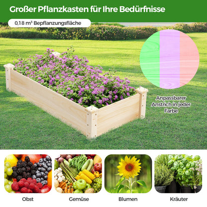 Raised Garden Bed Fir Wood Wooden Square Wood Planter Box for Garden
