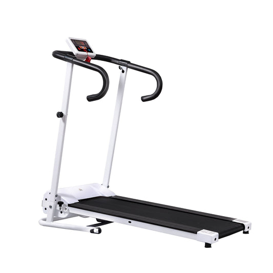 HOMCOM Folding Treadmill with Incline, Walking Pad Treadmill for Home, 1-10km/h Under Desk Running Machine with LCD Display and Wheels, No Assembly, White