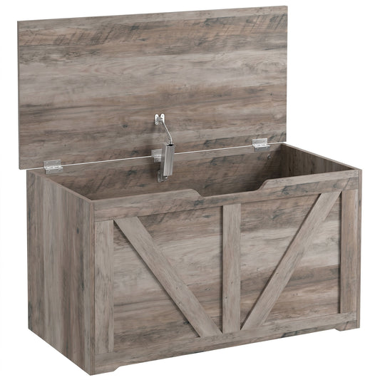 HOMCOM 100L Home Storage Box in Grey Wood-effect