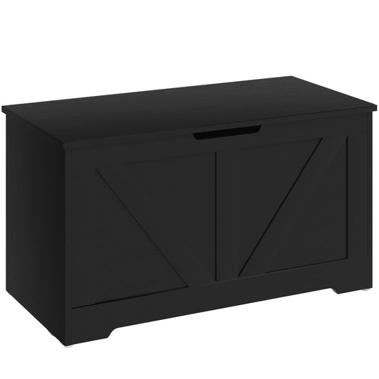 HOMCOM 100L Home Storage Box in Black Wood-effect