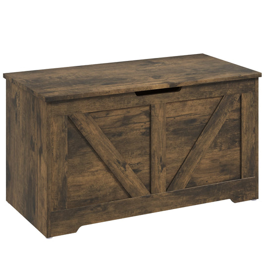 HOMCOM 100L Home Storage Box in Rustic Brown