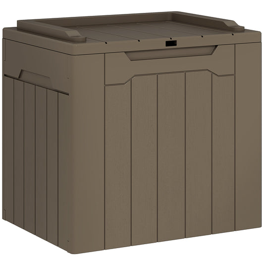 HOMCOM 107 L Plastic Storage Chest with Lid in Dark Brown