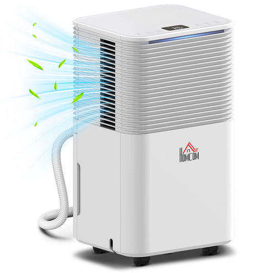 HOMCOM 10L/Day 2000ML Portable Quiet Dehumidifier in White
