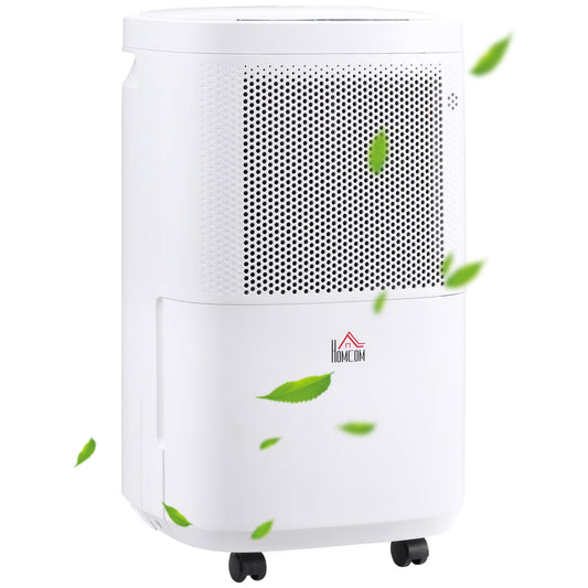 HOMCOM 10L/Day 2200ML Portable Quiet Dehumidifier in White