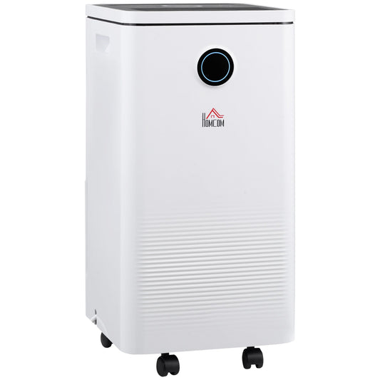 HOMCOM 10L/Day Dehumidifier with 2.5L Water Tank in White