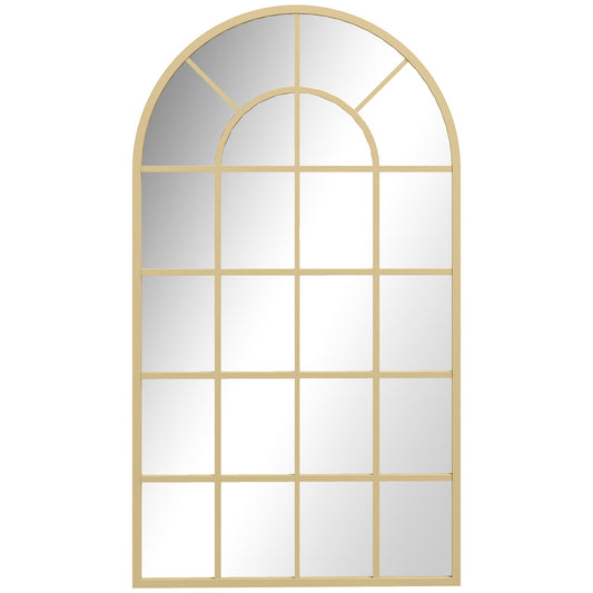 HOMCOM Arched Decorative Wall Mirror in Gold Tone