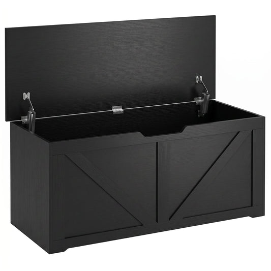 HOMCOM 127L Home Storage Box in Black Wood-effect