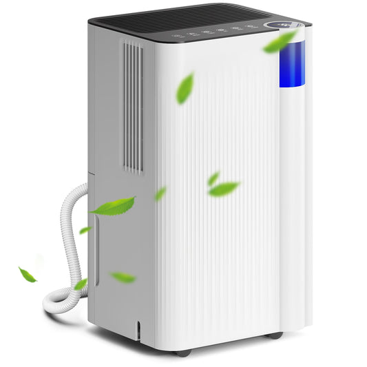 HOMCOM 12L/Day Dehumidifier with Continuous Drainage in White