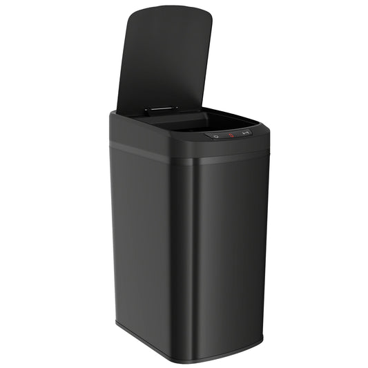 HOMCOM 12L Sensor Bin, Automatic Touchless Motion Sensor Kitchen Bin with Fingerprint Resistant Stainless Steel, Black