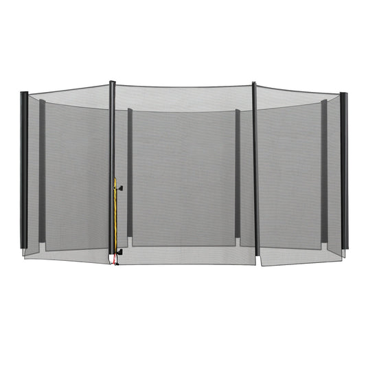 HOMCOM 13ft Trampoline Net Replacement Safety Net Enclosure Net Spare w/ 8 Poles