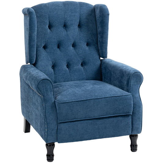 HOMCOM 150 Reclining Vintage Armchair, with footrest, Royal Blue