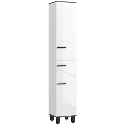 HOMCOM 190cm Slim Bathroom Storage Cabinet in White