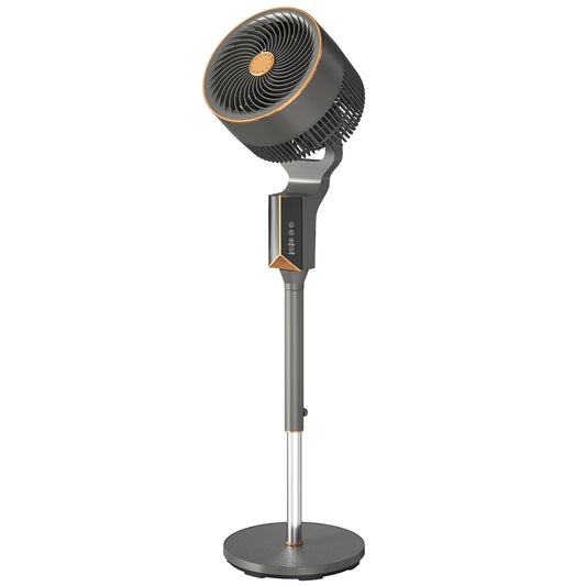 HOMCOM 20 dB Silent Standing Fan for Bedroom, 46" Pedestal Fan with Remote, 85° Oscillating, 8 Speeds