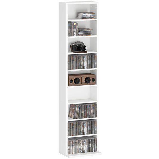 HOMCOM 260 Narrow CD Storage Unit - White