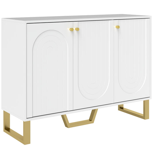 HOMCOM 3-Door Sideboard Storage Cabinet in White