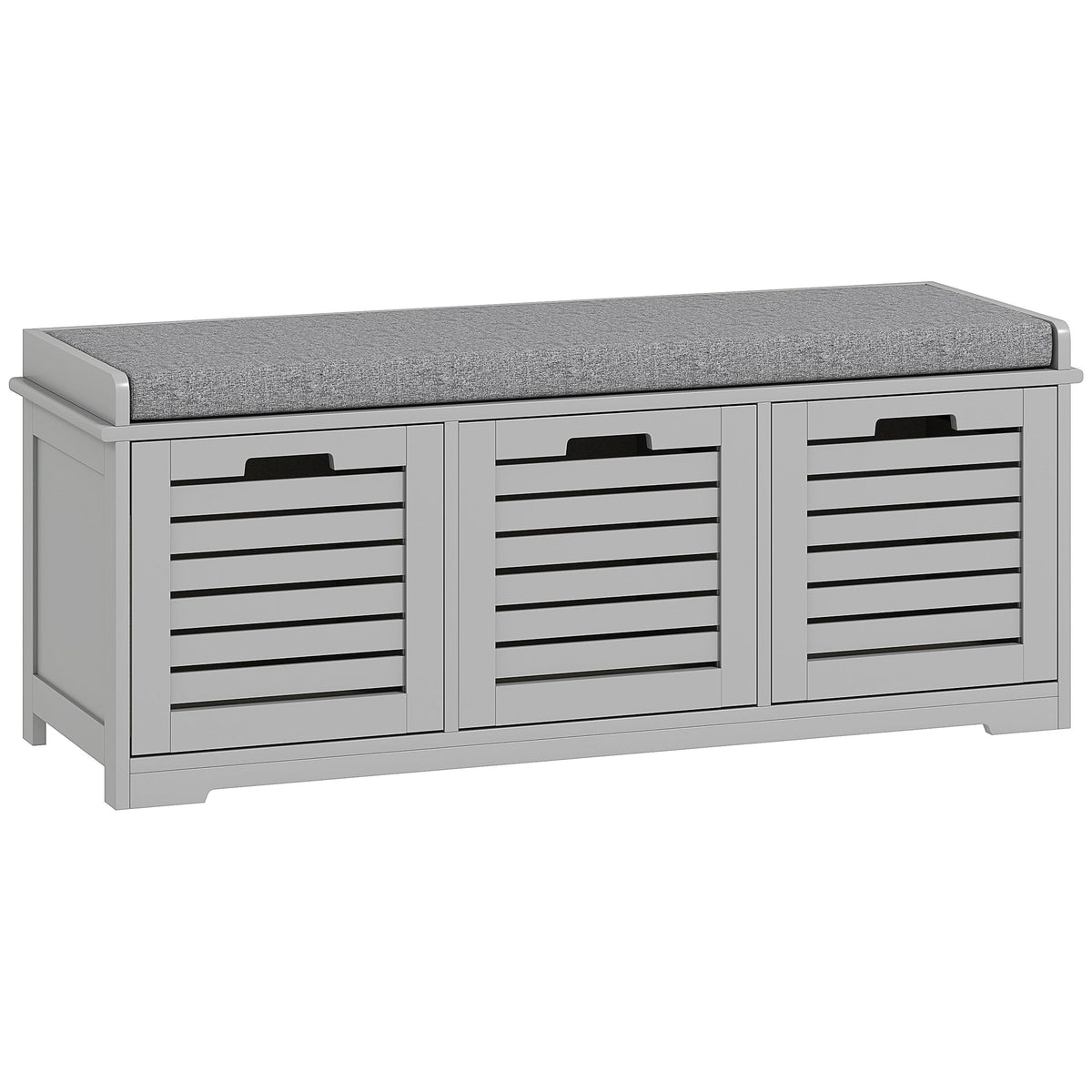 HOMCOM 3-Drawer Shoe Storage Bench - Grey