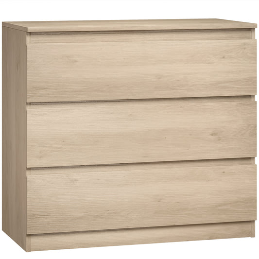 HOMCOM 3-Drawer Storage Organiser Unit in Oak