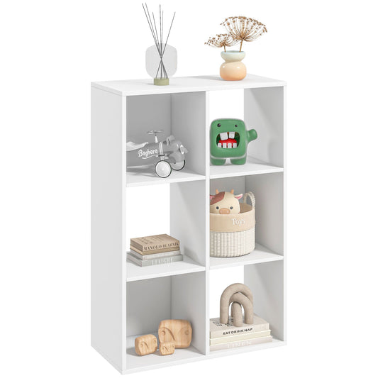 HOMCOM 6-Cube Bookshelf in White