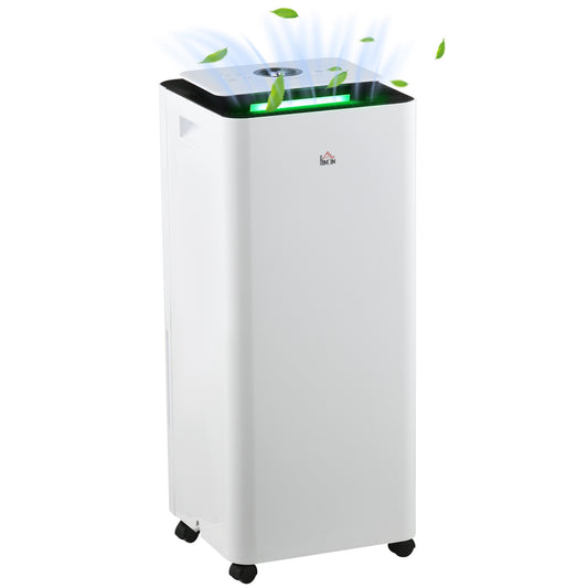 HOMCOM 3500mL Portable Dehumidifier with Air Purifier in White
