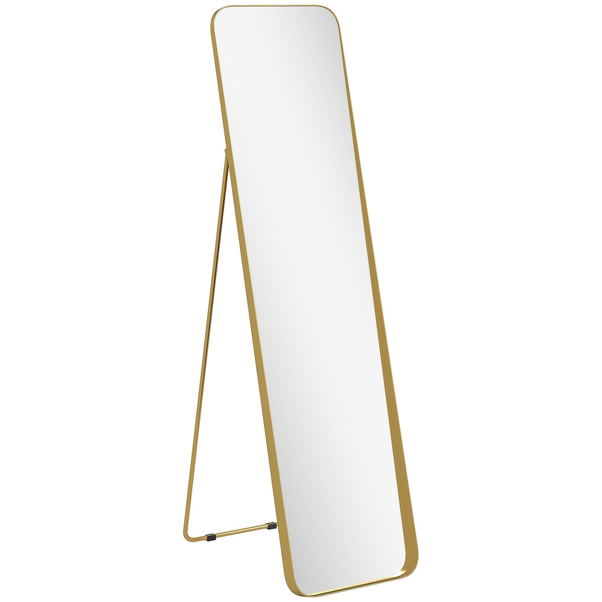 HOMCOM Rectangular Full Length Mirror in Gold Tone