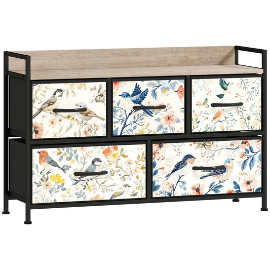 HOMCOM 5-Drawer Chest of Drawers