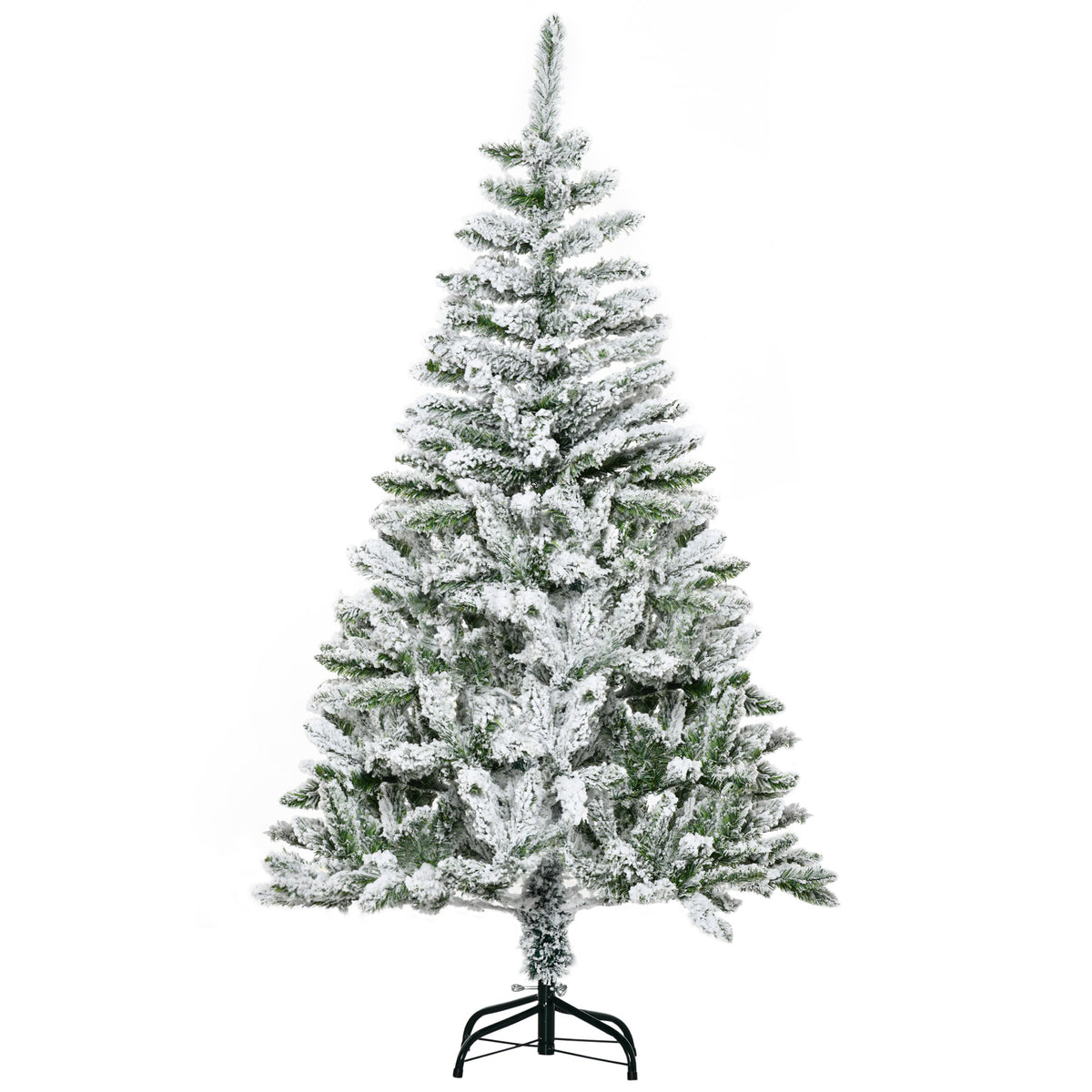 HOMCOM 5 Ft Snow Flocked Artificial Christmas Tree in Green