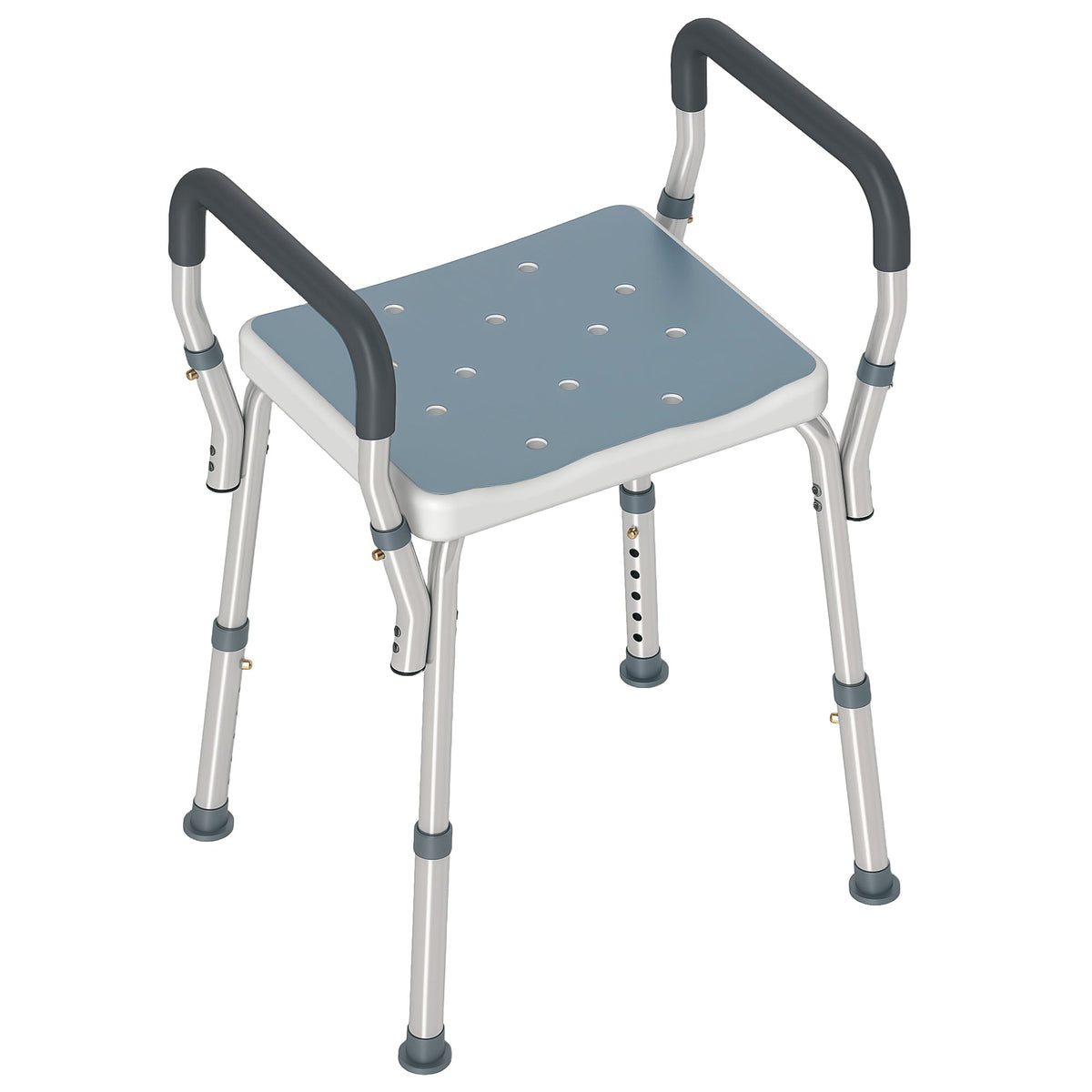 HOMCOM 57-69cm Aluminium Frame Bath Seat - Light Blue