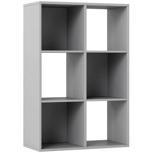 HOMCOM 6-Cube Bookshelf in Light Grey