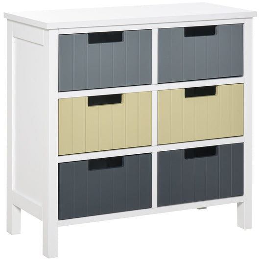 HOMCOM 6 Drawer Storage Tower in Multi Colour