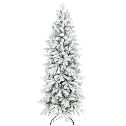 HOMCOM 6ft Flocked Artificial Christmas Tree