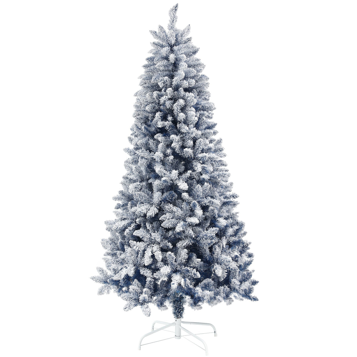 HOMCOM 6ft Flocked Artificial Christmas Tree in Blue