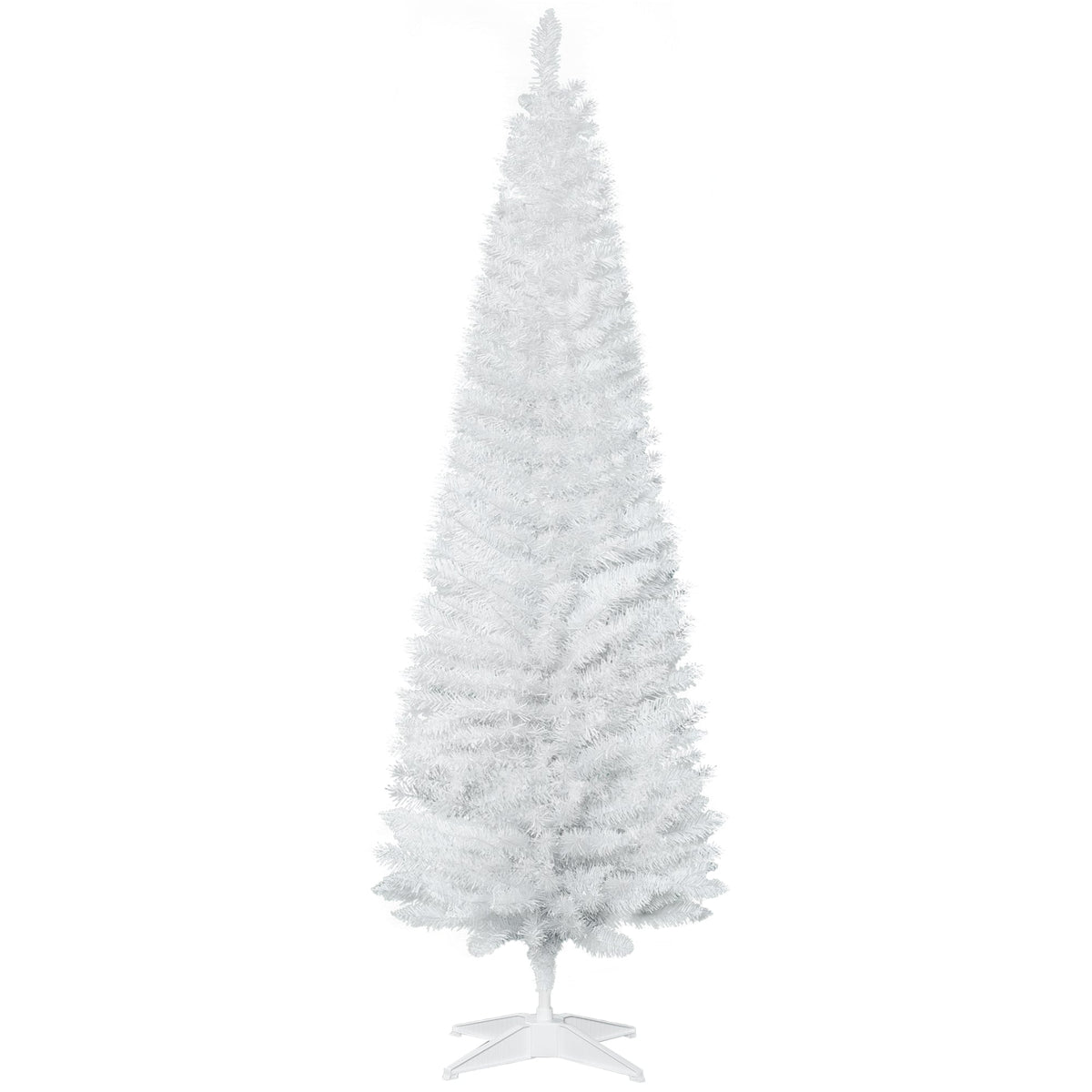 HOMCOM 6ft Unlit Artificial Christmas Tree in White