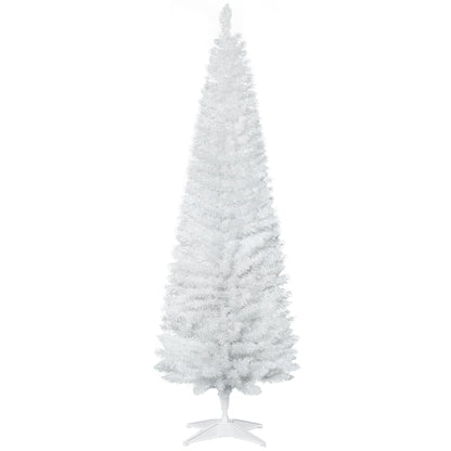 HOMCOM 6ft Unlit Artificial Christmas Tree in White