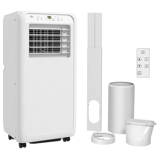 HOMCOM 7,000 BTU Mobile Air Conditioner for Room up to 26m², with Dehumidifier, 24H Timer, Wheels, Window Mount Kit