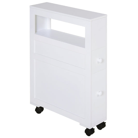HOMCOM Narrow Bathroom Storage Unit in White