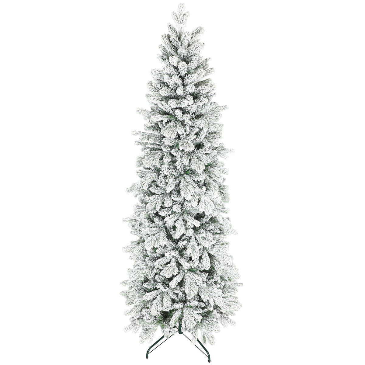 HOMCOM 7ft Flocked Artificial Christmas Tree in Green