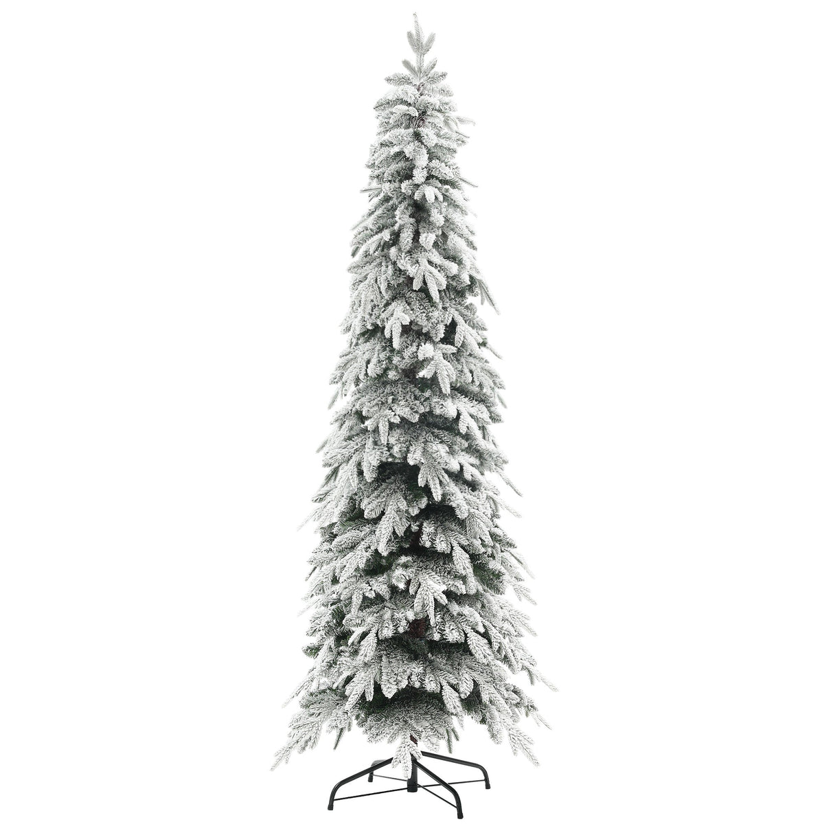 HOMCOM 7ft Snow-Covered Unlit Artificial Christmas Tree in Green