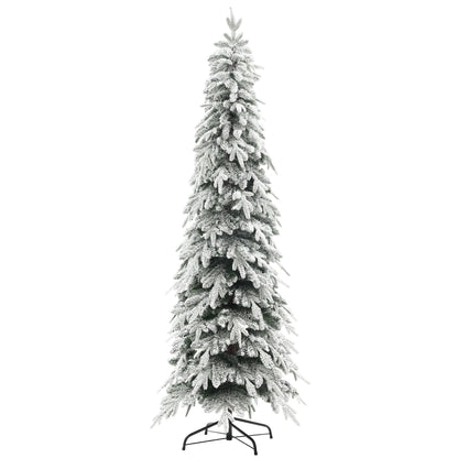 HOMCOM 7ft Snow-Covered Unlit Artificial Christmas Tree in Green