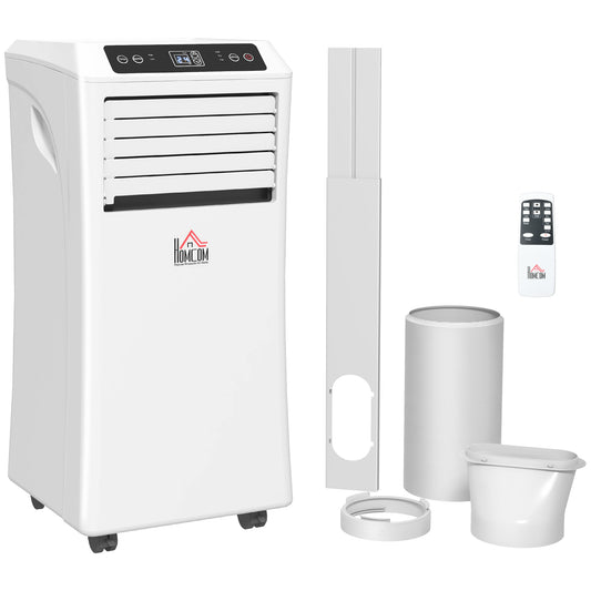 HOMCOM 9000 BTU Air Conditioning Unit, 3-in-1 Portable Air Conditioner, Dehumidifier, Cooling Fan with Remote Control, Digital Display, 2 Speeds, 24H Timer, Window Venting Kit, 28m²