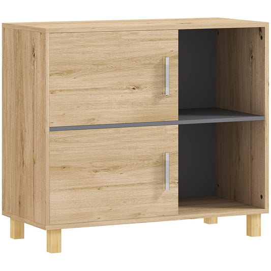 HOMCOM Bathroom Cabinet in a Natural Wood Finish