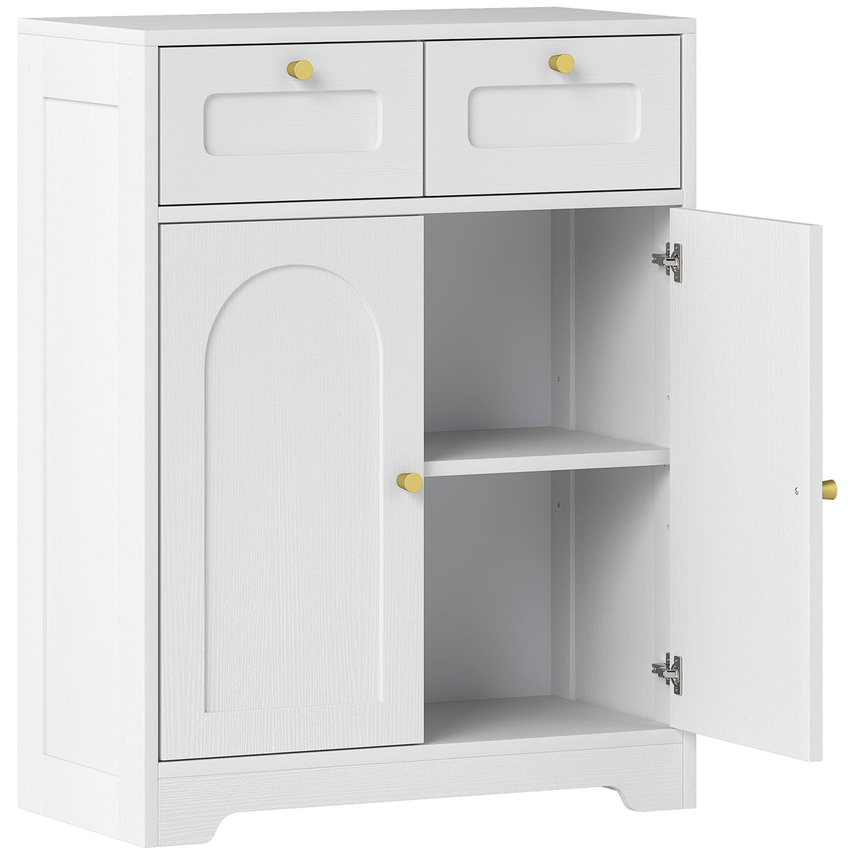 HOMCOM Bathroom Floor Cabinet with 2 Drawers in White