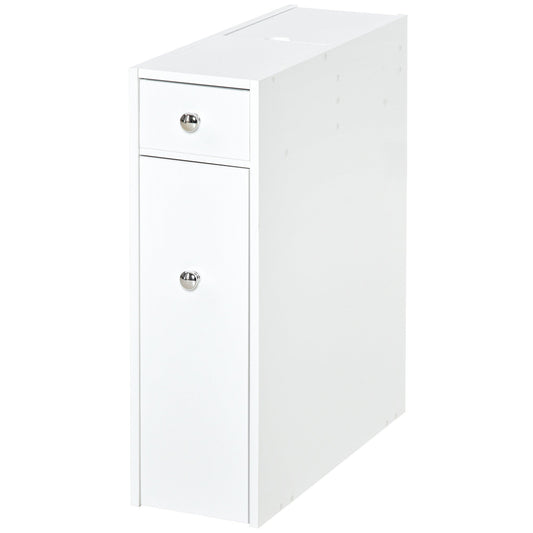 HOMCOM Bathroom Slim Floor Cabinet in White