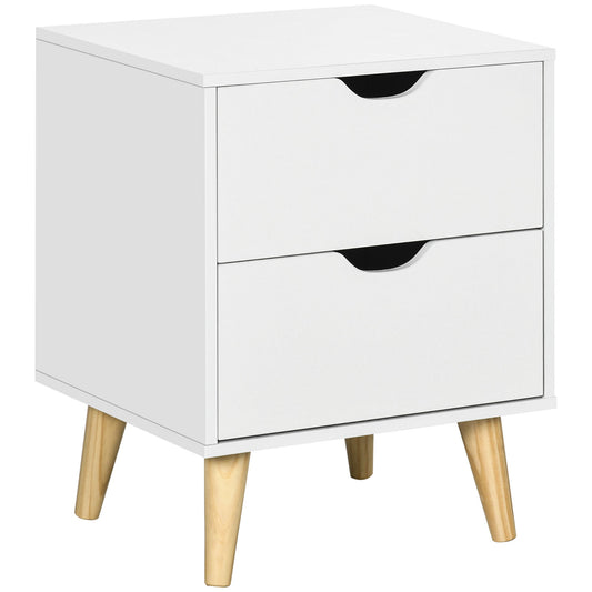 HOMCOM Bedside Table in White