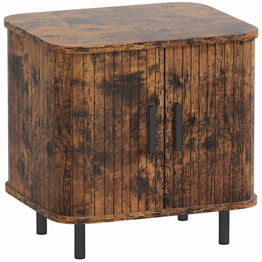 HOMCOM Bedside Table in Rustic Brown