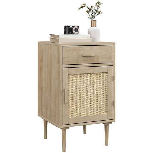HOMCOM Bedside Table in a Natural Wood Finish
