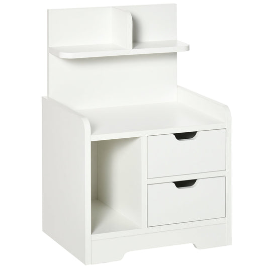 HOMCOM Bedside Table in White