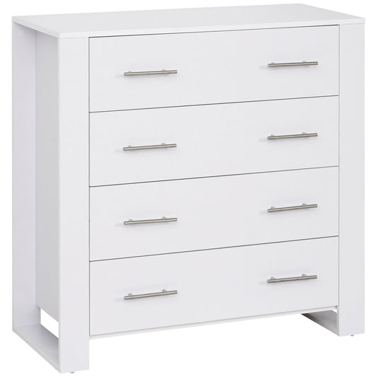 HOMCOM Chest Of 4 Drawers Storage Cabinet in White