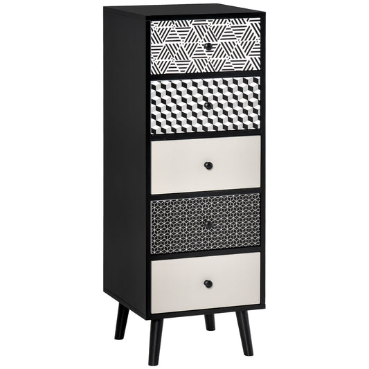 HOMCOM Chest of Drawers in Black and Grey